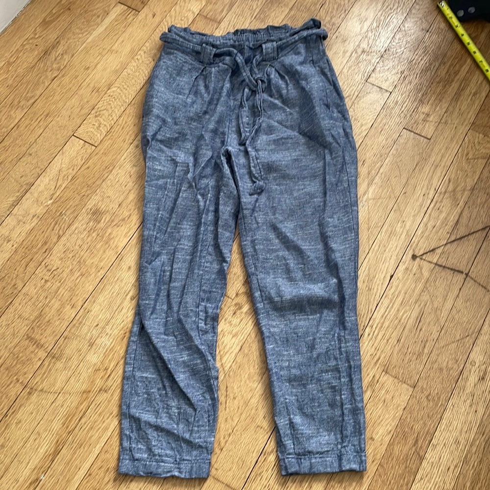 Max studio linen paper bag pants
